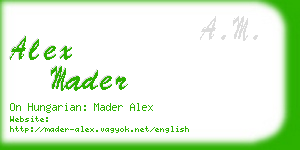 alex mader business card